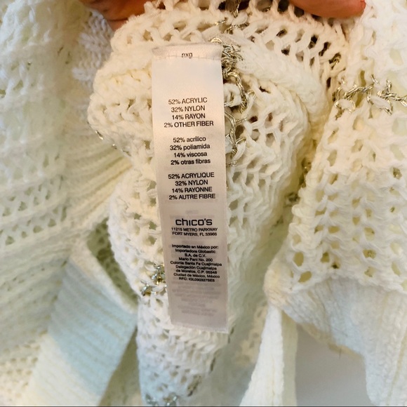 Chicos Open Knit Sweater Size 3/XL - Picture 6 of 8